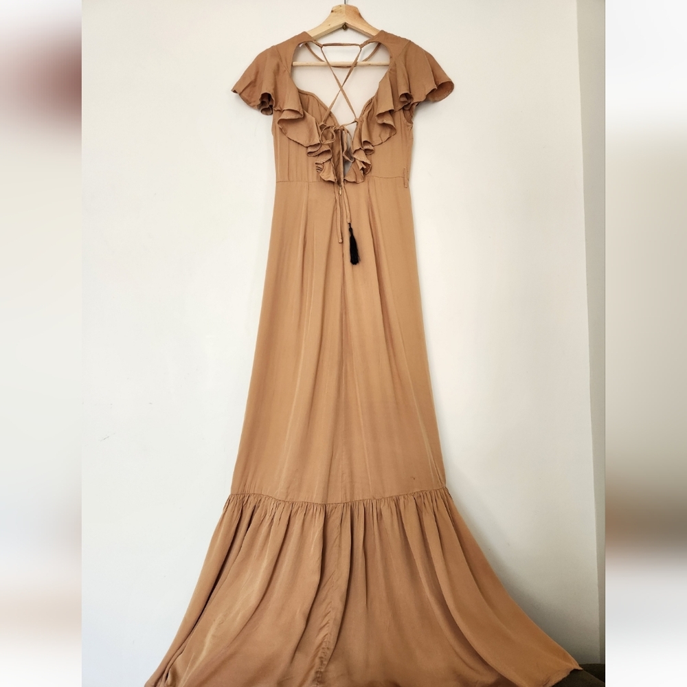 Selfie Leslie Maxi Bohemian Romantic Ruffle Dress